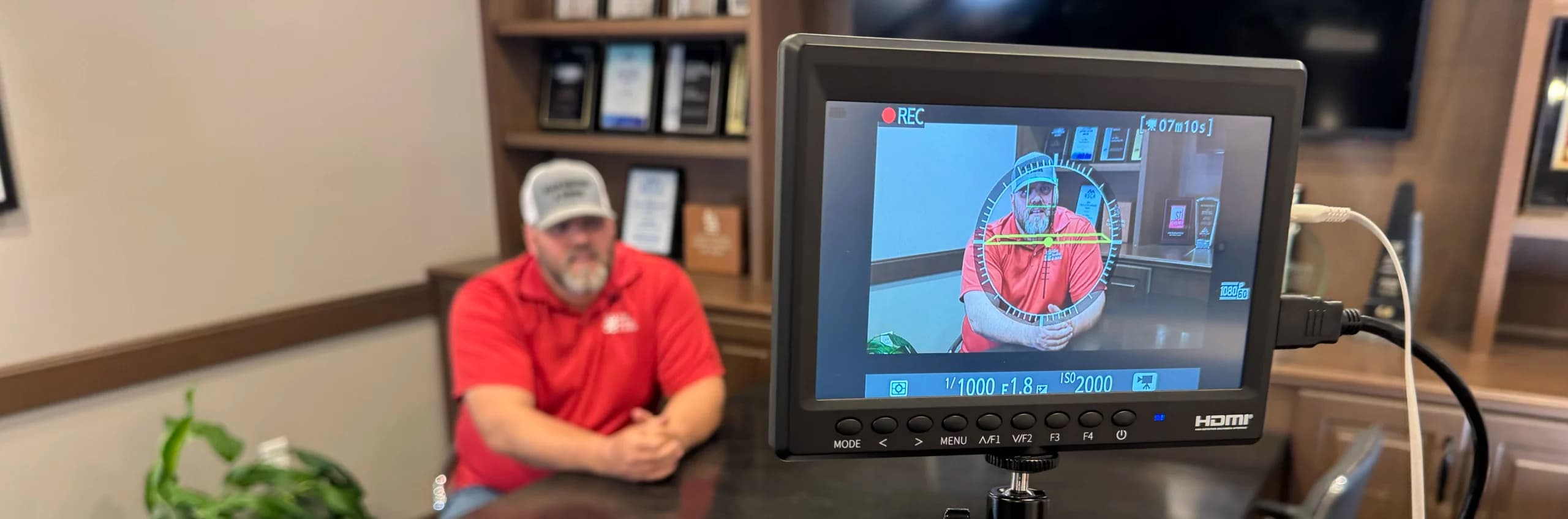 video production hero behind the scenes of an interview video shoot